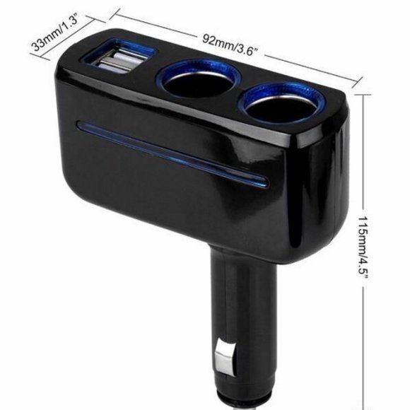 Dual USB Charger 2 Way Car Cigarette Lighter Socket Splitter Adapter - Picture 3 of 5